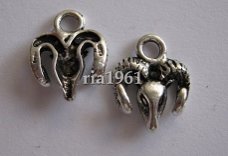 bedeltje/charm dieren : schapekop - 14x11 mm