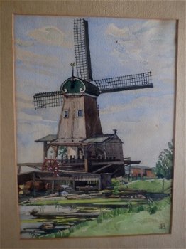 De molen de Eenhoorn Haarlem - initialen van J.P.v.d.Berg - 2