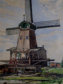 De molen de Eenhoorn Haarlem - initialen van J.P.v.d.Berg - 3