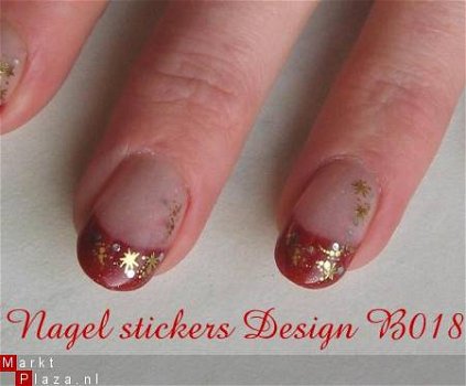 3D goud Nagel stickers Design B0 18 NAIL ART KERST sterretje - 1