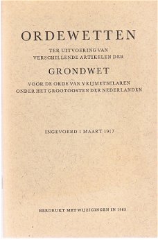 Ordewetten orde van vrijmetselaren onder het grootoosten