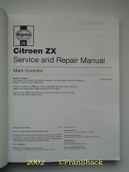 [2002] Citroen ZX 1991 to 1998 Petrol, Service and Repair Manual, Haynes - 2