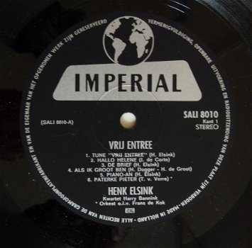 LP Cabaret: Henk Elsink - Vrij Entree (Imperial, 1968) - 4