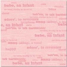 SALE NIEUW vel scrappapier Baby Girl Words Enfant Rose van 7gypsies - 1