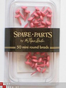 spare-parts mini round brads pink