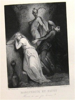 Faust 1847 Goethe 1e Franse editie met platen Johannot - 1