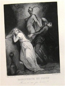 Faust 1847 Goethe 1e Franse editie met platen Johannot