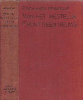 ERICH MARIA REMARQUE**VAN HET WESTELIJK FRONT GEEN NIEUWS** - 1