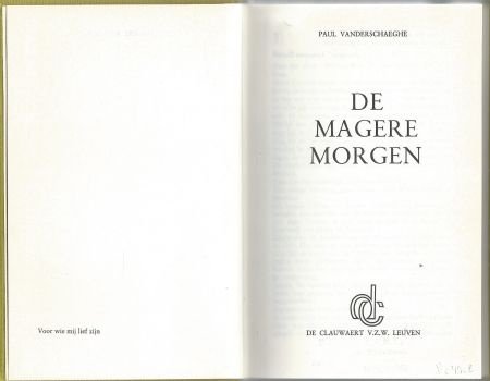 PAUL VANDERSCHAEGHE**DE MAGERE JAREN***GROEN - GELE TEXT - 2