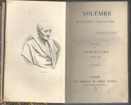 VOLTAIRE**OEUVRES CHOISIES**EDITION DE CENTENAIRE**1878** - 1