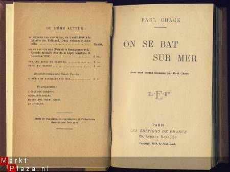 PAUL CHACK**ON SE BAT SUR MER**1928**EDITIONS DE FRANCE - 1