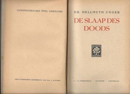 DR. HELMUTH UNGER**DE SLAAP DES DOODS**STRENGHOLT**HARDCOVER - 2