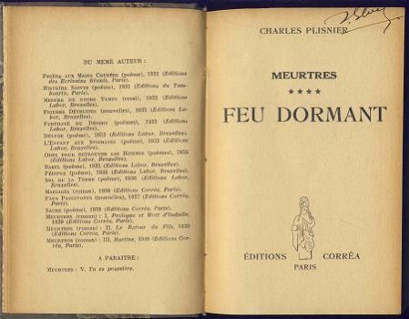 CHARLES PLISNIER**MEURTRES:LIVRE IV**FEU DORMANT**RELIURE - 2