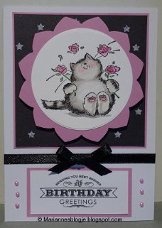 Verjaardagskaart 23: Birthday greetings kat Penny Black