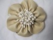 bloemcorsage brohe corsage leer bloem licht goud - 1 - Thumbnail