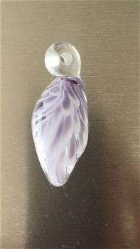 Handgemaakte glashanger met paarse bloem NIEUW. - 1