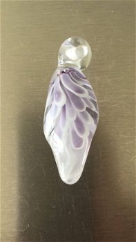 Handgemaakte glashanger met paarse bloem NIEUW. - 2