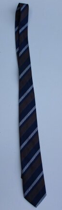 Stropdas blauw/grijs/bruin gestreept - Afbeelding 2