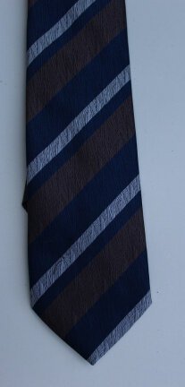 Stropdas blauw/grijs/bruin gestreept - Afbeelding 3