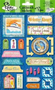 SALE Cardstock Stickers Anchors Away / Hit The Beach van Flair Designs. - 1