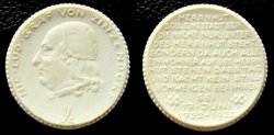 Porseleinen gedenkpenning Hernhut 1922 (2)