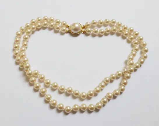 Dubbele geknoopte glasparelketting (433) - nr. 1