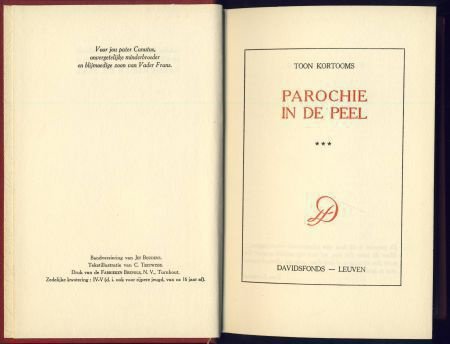 TOON KORTOOMS**PAROCHIE IN DE PEEL**RODE HARDCOVER**1954** - 2