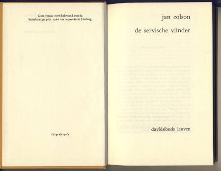 JAN COLSON**DE SERVISCHE VLINDER**DAVIDSFONDS**1968 -1** - 2