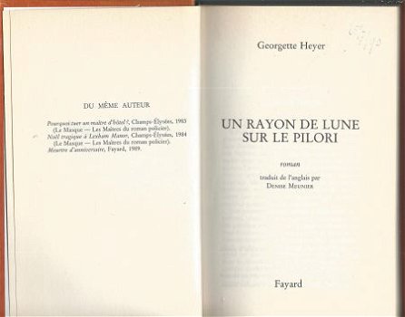GEORGETTE HEYER**UN RAYON DE LUNE SUR LE PILORI**FAYARD HARC - 4