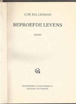 COR RIA LEEMAN**BEPROEFDE LEVENS**DEBUUTROMAN**GOTTMER N.V.* - 2