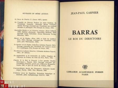 JEAN PAUL GARNIER**BARRAS ROI DU DIRECTOIRE**LIBR AC. PERRIN - 2