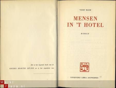 VICKI BAUM**MENSEN IN 'T HOTEL**GROENE LIBRA HARDCOVER - 2