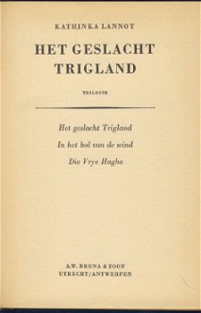 KATHINKA LANNOY**HET GESLACHT TRIGLAND**TRILOGIE KARTON HARD - 2