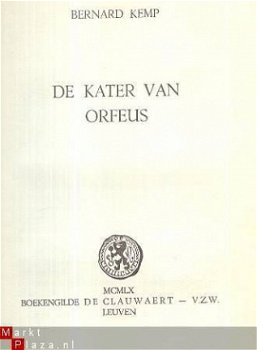 BERNARD KEMP**DE KATER VAN ORPHEUS**DE CLAUWAERT HARDCOVER** - 3