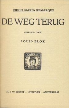 ERICH MARIA REMARQUE**DE WEG TERUG**EXTRA TEXTUUR LINNEN - 2