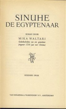 MIKA WALTARI**SINUHE DE EGYPTENAAR*LINNEN GOUDOPDRU - 2