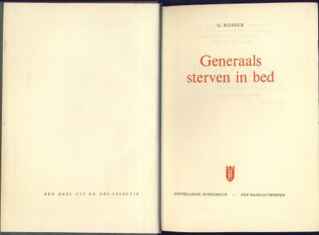 G. ROSSER**GENERAALS STERVEN IN BED**NBC-LUXE EDITIE - 2