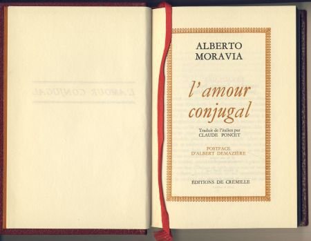 ALBERTO MORAVIA**L' AMOUR CONJUGAL**CLAUDE PONCET**CREMILLE* - 2