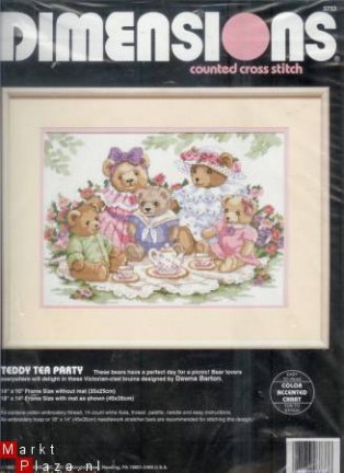 DIMENSIONS BORDUURPAKKET TEDDY TEA PARTY - nr. 1