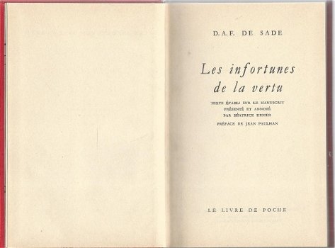 D.A.F. DE SADE**LES INFORTUNES DE LA VERTU**HARDCOVER TEXTURE ETOILE**LIVRE DE POCHE - 4