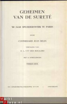 COMMISSARIS JEAN BELIN**GEHEIMEN VAN DE SURETE**50 JR PARIJS