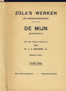 EMILE ZOLA**ZOLA'S WERKEN**DE MIJN*GRAUW DEELI+DEELII* - 2