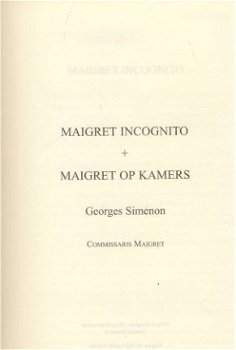 GEORGES SIMENON**COMMISARIS MAIGRET INCOGNITO + OP KAMERS** - 4