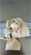 2 handgemaakte glaskralen ivoorkleur beige rekarmband NIEUW - 1 - Thumbnail