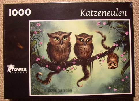 Tower Puzzle - Katzeneulen - 1000 Stukjes - 2