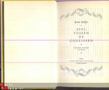 SVEN STOLPE**TUSSEN DE COULISSEN**HARDCOVER+GOUD-OPDRUK.!! - 2