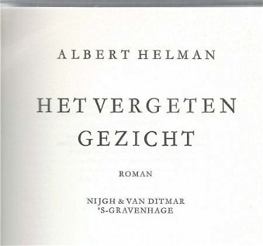 ALBERT HELMAN**HET VERGETEN GEZICHT**GROENE TEXTUUR LINNEN** - 4