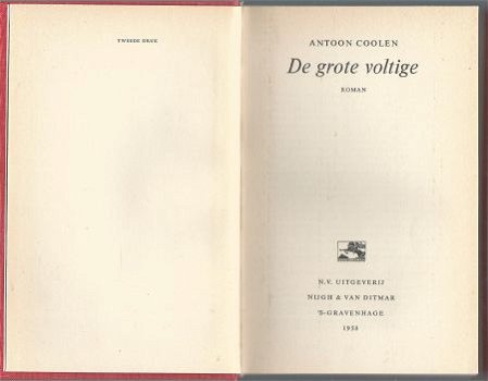 ANTOON COOLEN*DE GROTE VOLTIGE*RODE EXTR TEXTUUR LINNEN BOEK - 5