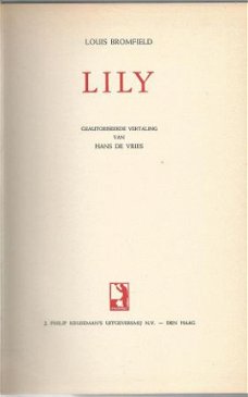 LOUIS BROMFIELD ** LILY ** J. PHILIP KRUSEMAN'S**WITTE SKYV