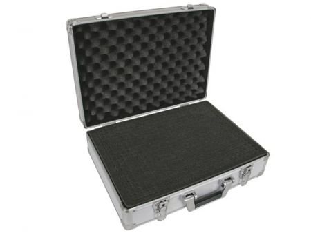 Koffer met foam / plukschuim. Aluminium case, plukfoam. - 1